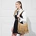 Sunwel Fashion Women Fringe Hobo Bag Western Purse Shoulder Bag Vegan Suede Tassel Hippie Crossbody Bag (Beige)