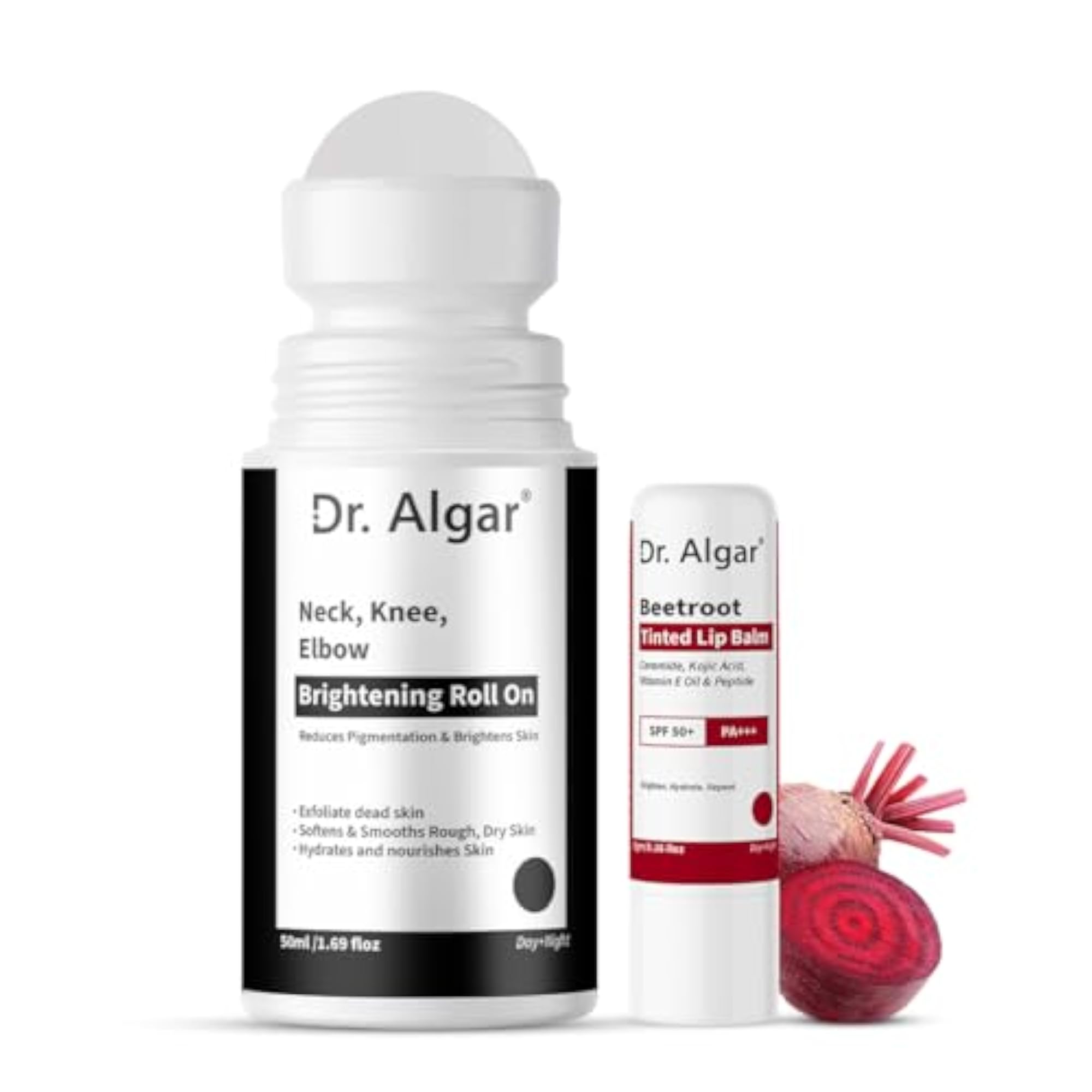 Brightening Knee Roll On and Beetroot Lip Balm Combo
