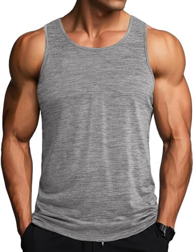 MAGCOMSEN Herren Tank Tops Leicht Achselshirt Ärmellos Quick Dry Sport T-Shirt Laufen Fitness Tankshirts Sommer Outdoor Funktionsshirt