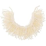 Abaodam Adorno de Cinta Cadena de Perlas para Ropa, Ribete de Borlas de Perlas Pequeñas, 1 Metro, Decoración para Confección de Prendas y Manualidades