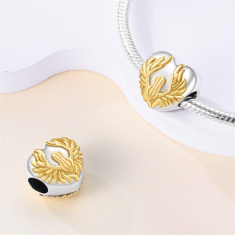 Vista 2 de CYCUFF Abalorios de plata de ley 925 adecuados para collares de dijes, pulseras, abalorios, joyería de regalo para mujer