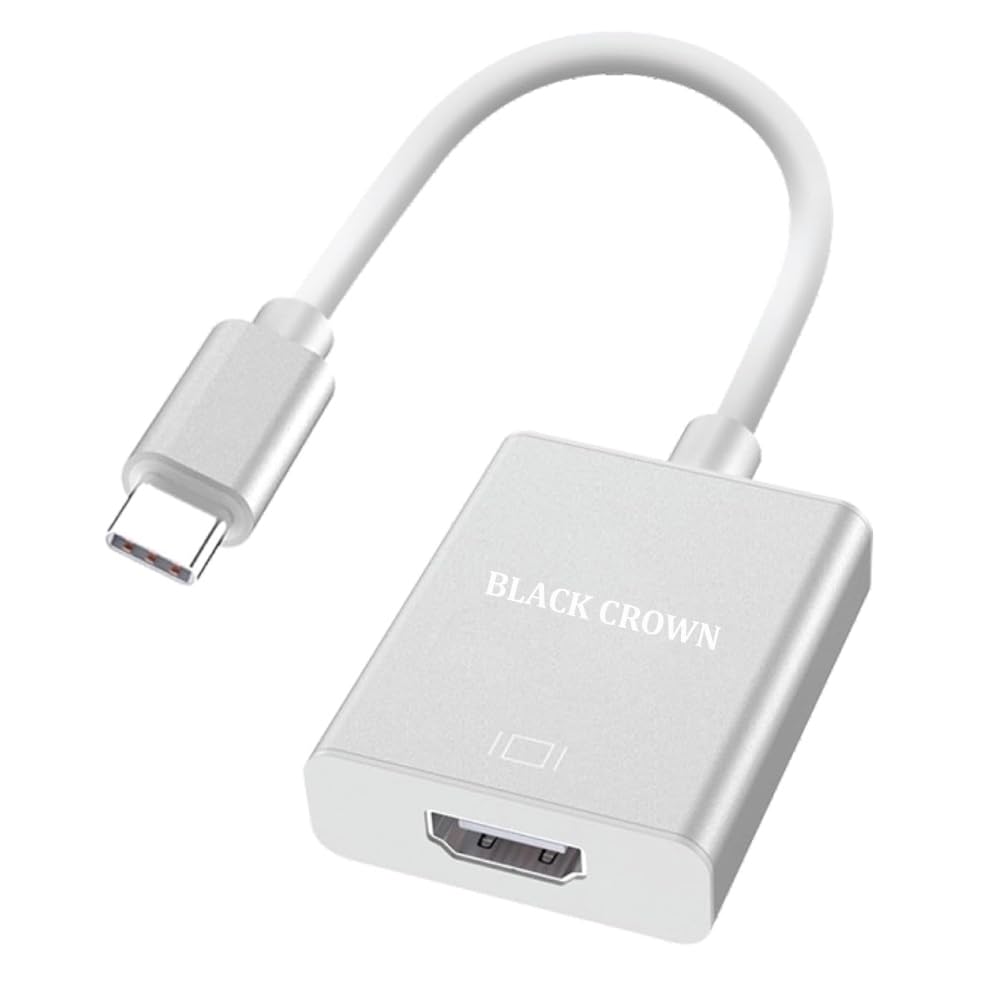 BLACK CROWN (USB C to HDM USB C to HDMI Adapter, Deluxe USB 3.1 Type C to 4K Thunderbolt Supported HDMI Adapter. (Compatible with Devices with Display Alternate Mode) Grey I Adapter-image-37