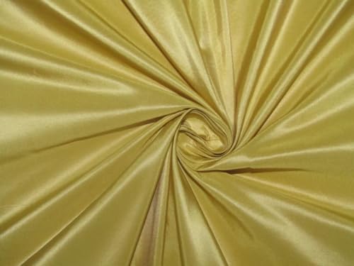 Tissu taffetas soie jaune au mètre largeur 137,2 cm pour couture haut de gamme