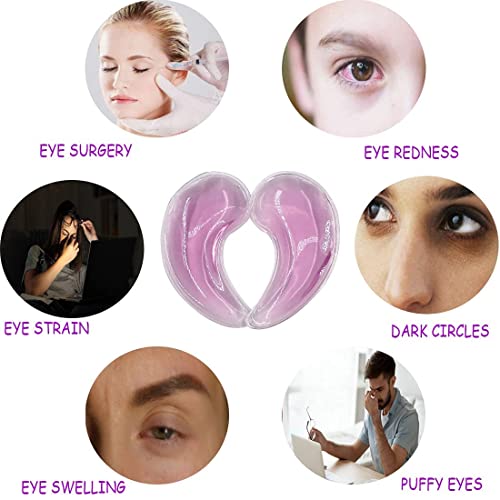 Reusable Gel Eye Ice Pack, Cooling Eye Pad, Hot ＆ Cold Treatment For Eye Strain, Eye Swelling, Eye Redness, Puffy Eyes, Dark Circles, Smooth Fine Lines, And Eye Recover Surgery. (Purple ＆ 10Pcs) #TOP2