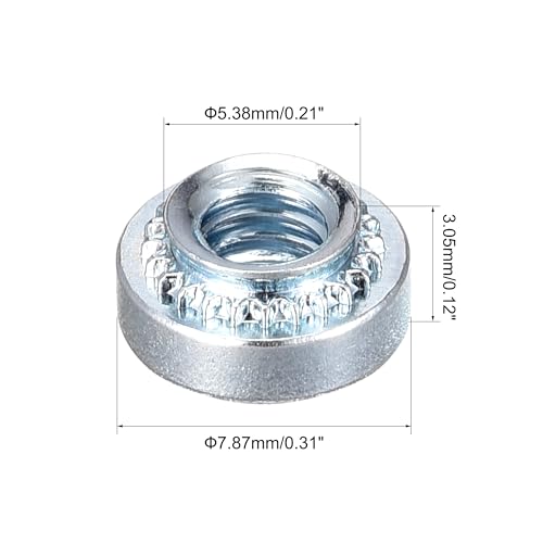 QUARKZMAN Self-Clinching Muttern, #8-32x3.05mm Karbonstahl Nietmutter Befestigungselement 50 Stück