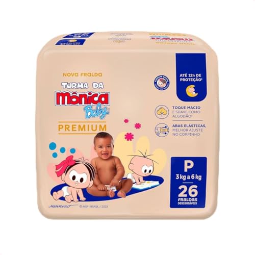 Turma da Mônica Baby Premium Jumbo P 26 Unidades
