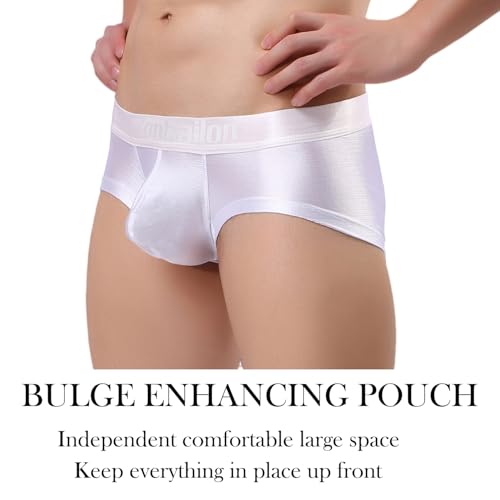 ZONBAILON Mens Sexy Ice Silk Boxer Briefs Underwear Low Rise Bulge Enhancing Pouch Trunks Pack M L XL 2XL 3XL3