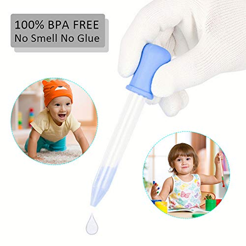 Image of HiMo 20 Pack Liquid Pipettes Droppers Silicone 5ml Clear Medicine Eye Dropper for Kids with Bulb Tip & Clean Brush for Candy Mold, Gummy Bear, Gelatin Maker, Oil Science, Crafts Projects