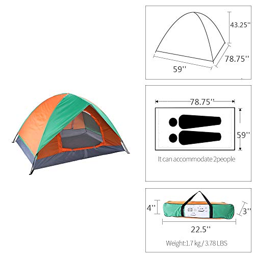 Carpa Dome para 2 Personas, Doble Puerta, Transpirable y Duradera miniatura 7