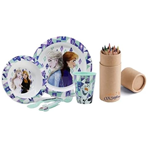 Frozen Cartoon Character Dinner Set with Cutlery Cover