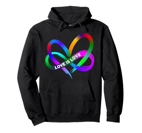 Pride Monat LGBT Straight Heart with Love Is Love Pullover Hoodie
