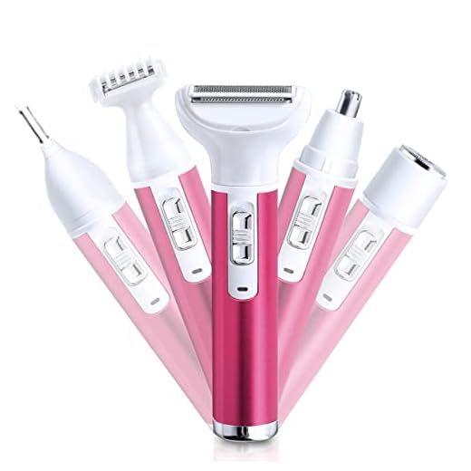 Electric Razor for Women Removal for Body Nose Hair Trimmer Face Shavers Eyebrow Legs Armpit Bikini Area Pubic Underarms Painless Rechargeable Portable 5 in 1 Womens Razors Set