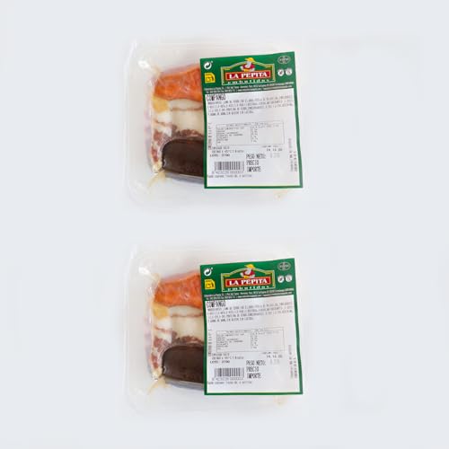 EMBUTIDOS LA PEPITA – Compango Tradicional para Fabada o Cocido | 300 Gr Pack de 2 | 3 Porciones: Bacon, Chorizo y Morcilla de Año | Envasado al Vacío | Receta Asturiana | Hecho en España
