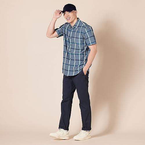 Image of Amazon Essentials Men's Regular-Fit Short-Sleeve Poplin Shirt, Collared, Washed