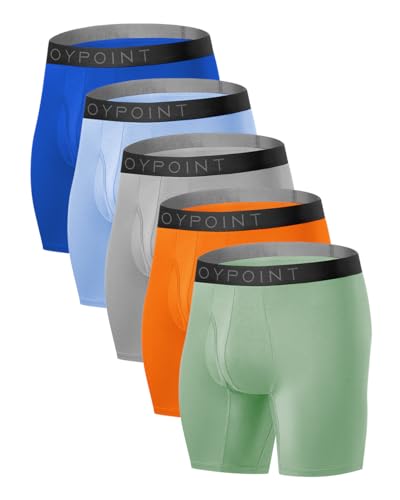 JOYPOINT Men's Underwear,Rayon Made From Bamboo Boxer Briefs,Ultra Soft Breathable,No Riding Up...