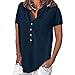 Produktbild SHOBDW Damen Sommermode Einfarbig Knopf mit Tasche lässig Top Bluse Frauen Vintage Office-Werkzeuge Oberseiten Hemdbluse Damen