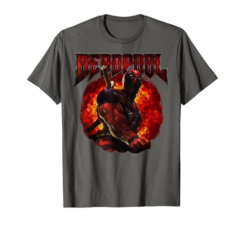Image of Marvel Deadpool Ring of Fire T-Shirt, Men, Asphalt Grey, 5X-Large