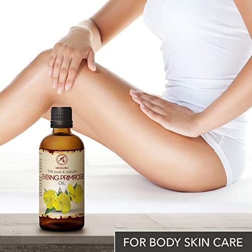 Evening Primrose Oil 3.4 Fl Oz - Oenothera Biennis Oil - 100% Pure Best Natural Moisturizer - Great Benefits For Skin - Hair - Face - Body - Uses Agent - Great Beauty - Spa - Relax - Bath #TOP3
