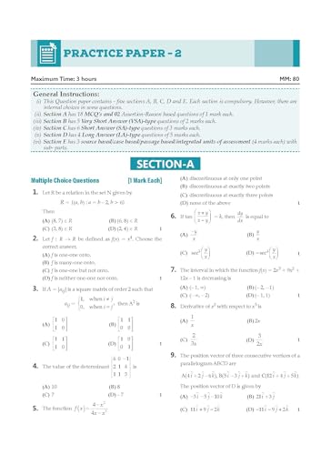 Oswaal CBSE Question Bank Class 12 Mathematics, Ch