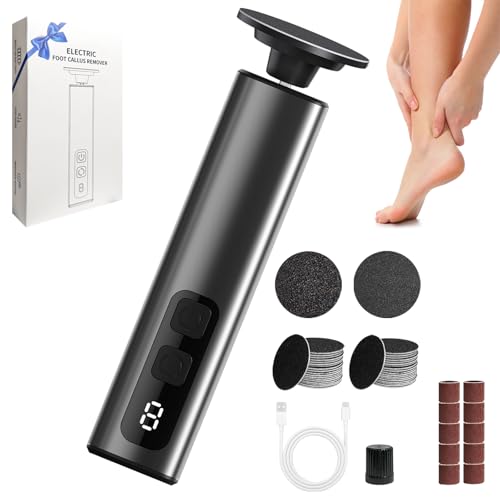 Electric Foot Callus Remover, 2-in-1 Electric Foot Grinder, Foot Grinding Tool with Sandpaper Tray and Grinding Head, Rechargeable 9 Adjustable Speed Callus Removal, Gift for Professional Foot Care