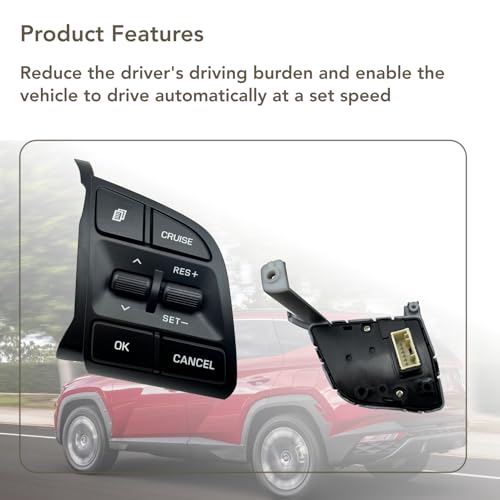 96720D32004X Steering Wheel Cruise Control Switch Fit for Hyundai Tucson 2015 2016 2017 2018 2019 Right Side Remote Cruise Control Buttons Replace 96720-D32004X 96720-D3200 with Disassembly Tool
