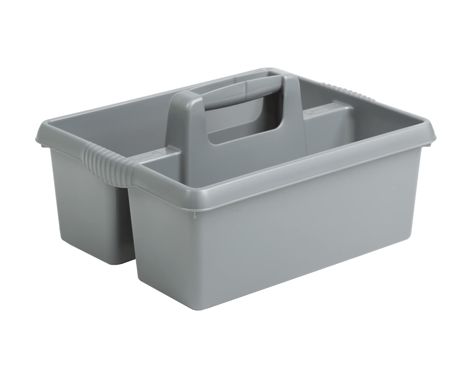JMS we create smile - Cleaning Caddy With Handles - Plastic Caddy Tidy organiser Cleaners Carry Tray Basket with Multi Compartment Cleaning Tool Caddy For Kitchen Bathroom Storage (Silver) — image 1