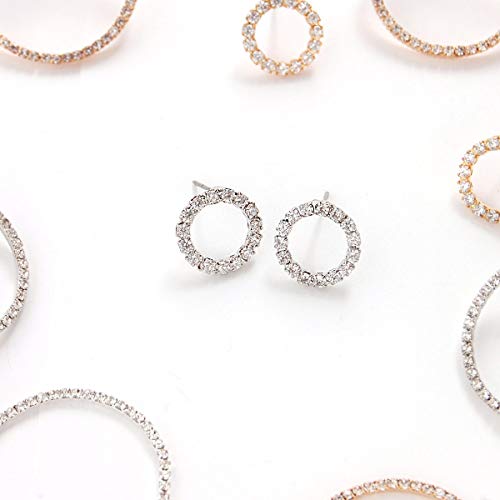 Simulated Diamond Stud Earrings for Women - Small Circle or Teardrop Cubic Zirconia Studs, Hypoallergenic and Safe for Sensitive Ears3