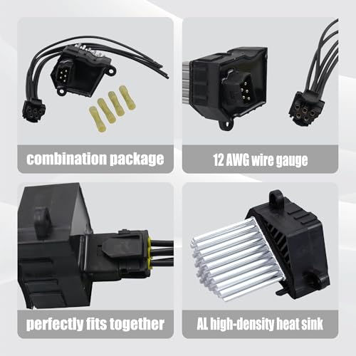Image of AITKEN AC Blower Motor Resistor with Plug Harness Replacement Kit for BMW 3 Series 5 Series X3 X5 1995-2007, Range Rover Replace #64116929540 JGO000021.