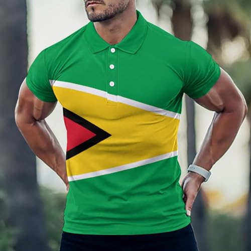 Men's Classic Golf-Polo Shirts Iceland-Flag Short Sleeve Collared Outdoor T-Shirt2