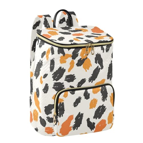 KLL Black Oringe Animal Print Women Backpack Premium Casual Daily Travel Backpack for Daily Workout Trip2