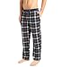 Nautica Men's Black Plaid Cozy Fleece Pant