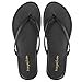 mazeskin Women's Memory Foam Comfortable Flat Thong Sandals Dressy Summer Beach Leather Slide Flip Flops,Black US8