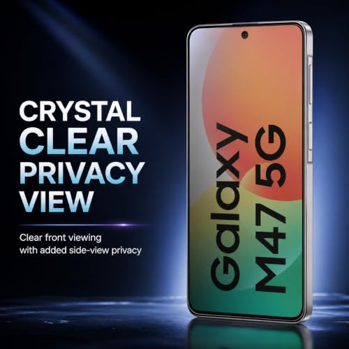 Image of FIRST MART Privacy Tempered Glass for Samsung Galaxy M47 With Cable Guard & Installation Kit | Anti-Spy 9H Screen Protector, Edge-to-Edge, Case-Friendly | Black