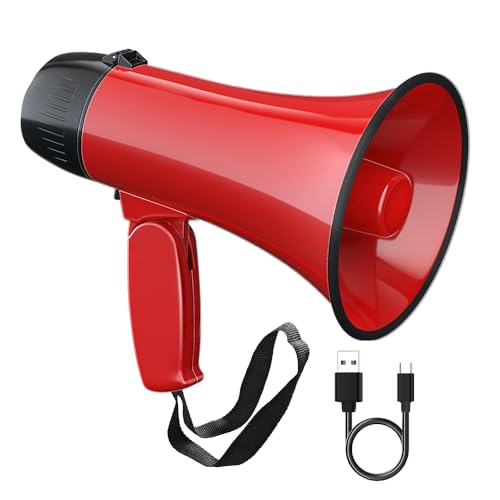 XIAGDIAZ Megaphone Speaker Bullhorn Battery Powered 20W Portable Speaker Microphone System Battery...