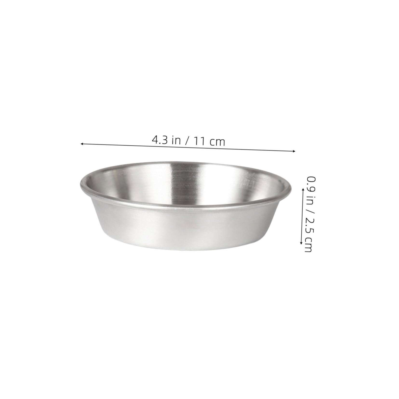 PRETYZOOM 20 Pièces plat d'assaisonnement en acier inoxydable bols à sauce plat de sauce alimentaire plat de soja vinaigre bols d'accompagnement des bols de sauce bol à trempage