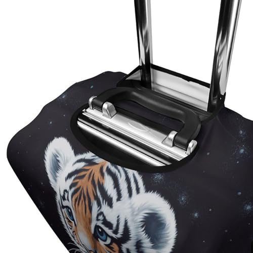 Housse de valise Little Tiger in Space en polyester blanc taille S - 5