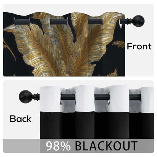 Rideau imprimé luxe art feuille de palmier occultant et isolant pour séjour - 6