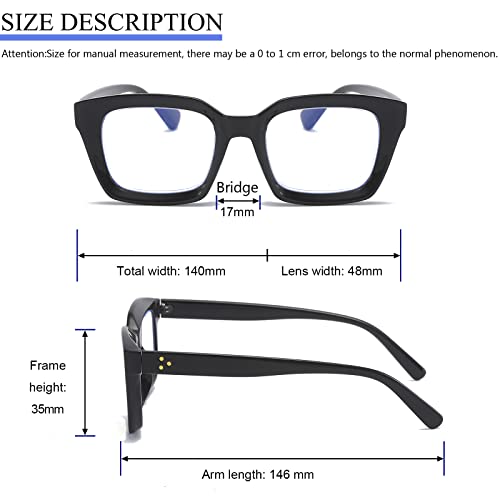 Gafas de lectura para evitar fatiga visual pack de 3 lentes cuadradas oversized mujer 5