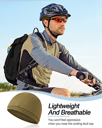 Image of 9 Pcs Cooling Skull Cap Camo Liner Sweat Wicking Lightweight Cycling Cap Running Hat for Men Women