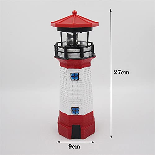 VELIHOME Love Post Office Farol de Resina Energia Solar LED Giratório Farol Jardim Luz de Gramado Lu