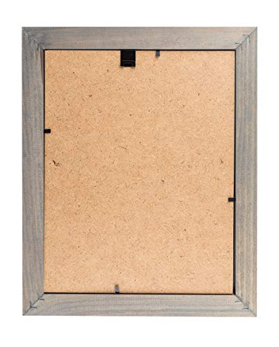 Image of Rustic Wooden Poster Picture Frame 20x24 - Natural Solid Eco Distressed Wood for Wall Mounting Photo Frame - Grey