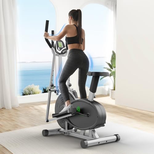 Yonisee 2 in 1 Crosstrainer für Zuhause, Ellipsentrainer mit Ergonomischem...
