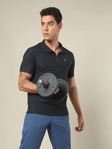 Image of TECHNOSPORT Men's Polyester Slim Fit Polo T-Shirt - (P691 P) Pack of 1
