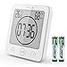 Produktbild Balder Digital LCD Wasserdicht Timer Dusche Uhr Neues Design Badezimmer Uhr Wand montiert, Saugnapf, zeigt Zeit, Temperatur, und innen Relative Luftfeuchtigkeit weiß