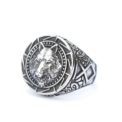 New Men's Ring Viking Wolf Ring Punk Animal Ring For Men Chic Fancy Halloween Jewelry Vintage