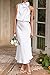 PRETTYGARDEN Women's 2025 Summer Satin Dress Elegant Sleeveless Mock Neck Cocktail Party Maxi Dresses (White,Medium)