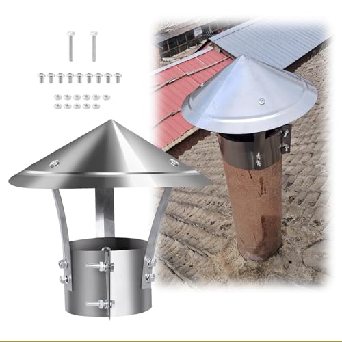 Comignolo Cappello Antipioggia 6 Cm-30 Cm Cappellino Per Camino In Acciaio Inox, Copertura Camino Per Condotti Di Stufe E Camini, Fumaiolo Comignolo Cappello(6.3 in-16 cm)
