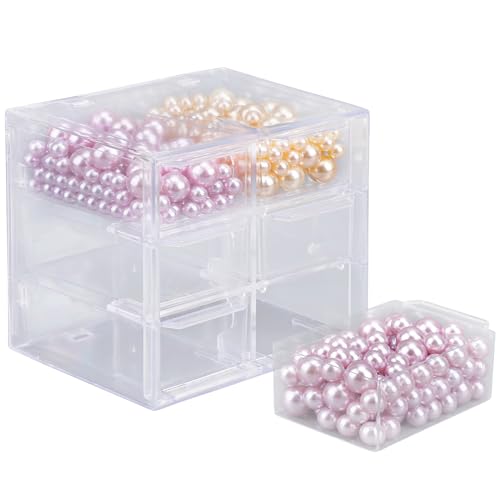 Image of Segbeauty Clear Acrylic Storage Drawers - 3 Tier Jewelry Organizer with 6 Small Drawers, Dustproof for Desktop