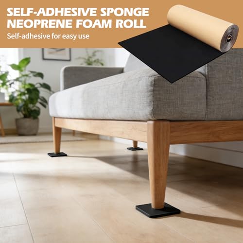 1.5m Selbstklebende Schaumstoffplatte, Multifunktionale Neopren-Gummiplatte, schneidbare Schaumstoffrolle mit hoher Dichte für Heimwerker, Möbelunterlagen (6mm)