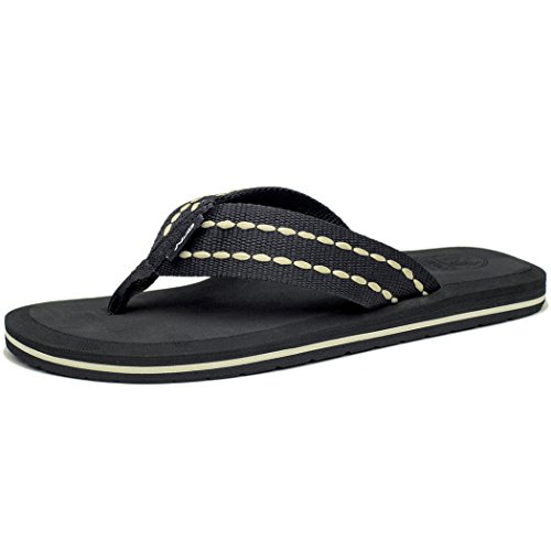 NewDenBer NDB Men's Classical Light Weight III Flip-Flop (10 D(M) US, Black White)